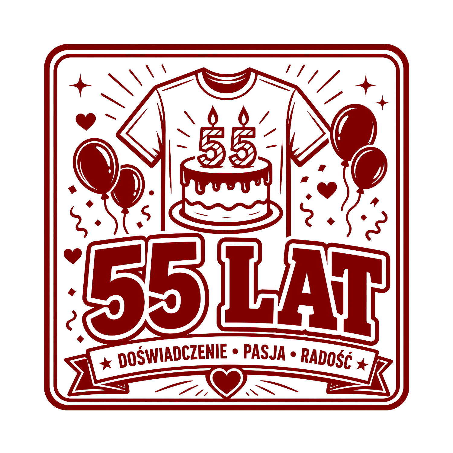 55 urodziny - śmieszne koszulki urodzinowe