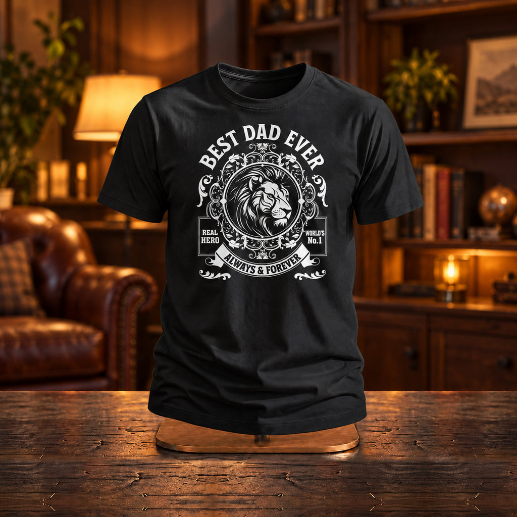 Best Dad Ever Lion - Koszulka, Prezent dla Taty - zdjęcie na podstawce