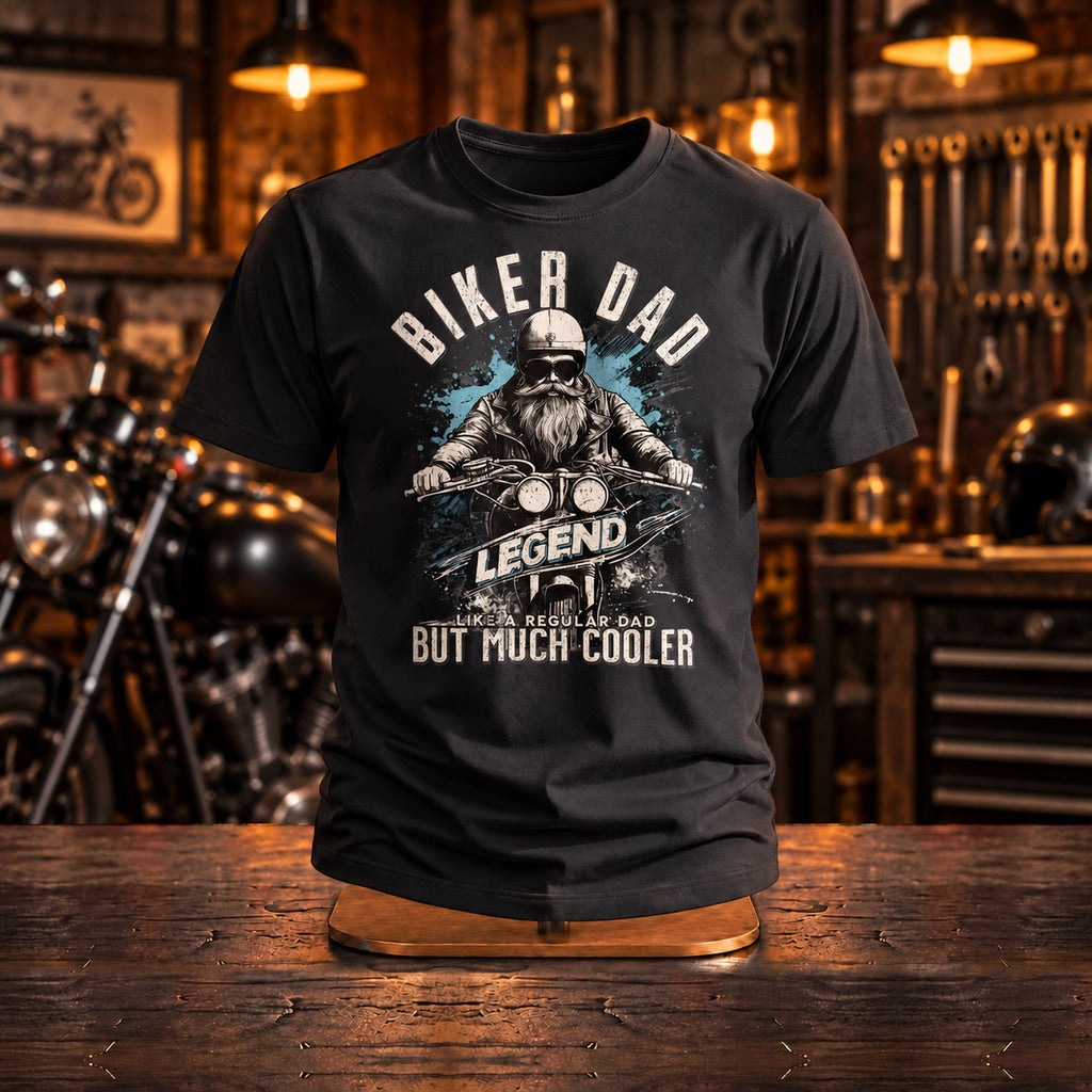 Biker Dad Legend - Koszulka, Prezent na Dzień Ojca - zdjęcie na podstawce