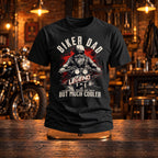 Biker Dad Legend - Koszulka, Prezent dla Taty na Urodziny - zdjęcie na podstawce