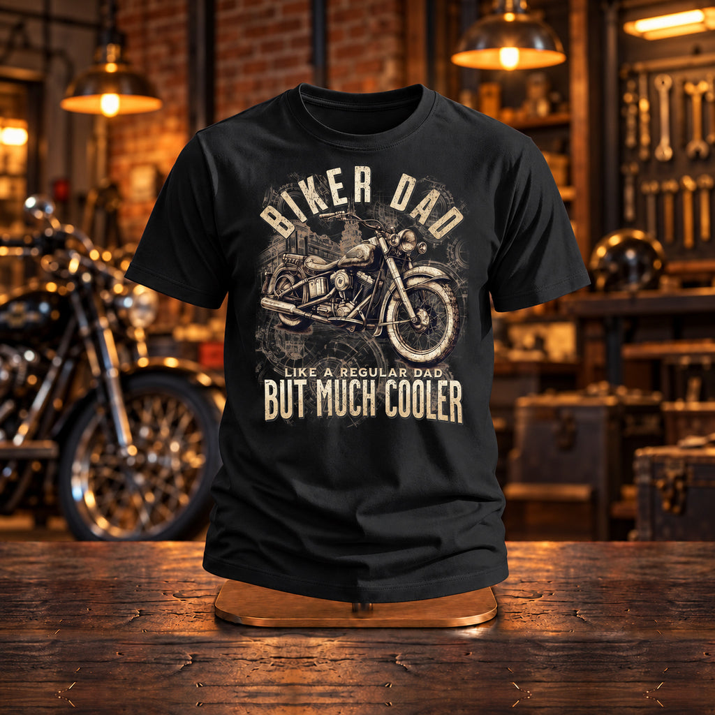 Biker Dad Vintage - Koszulka, Prezent dla Taty - zdjęcie na podstawce