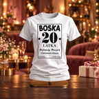 BOSKA 20 LATKA - Koszulka, Prezent na 20 Urodziny dla Kobiety - zdjęcie na podstawce