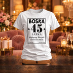 BOSKA 45 LATKA - Koszulka, Prezent na 45 Urodziny dla Kobiety - zdjęcie na podstawce