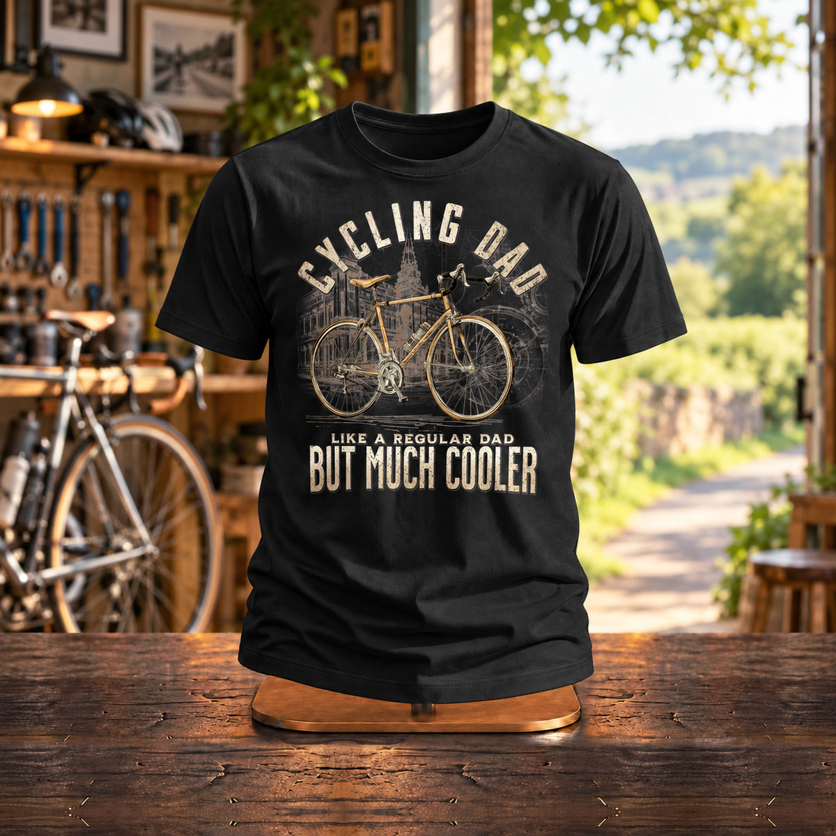 Cycling Dad Road Bike - Koszulka, Prezent dla Taty - zdjęcie na podstawce