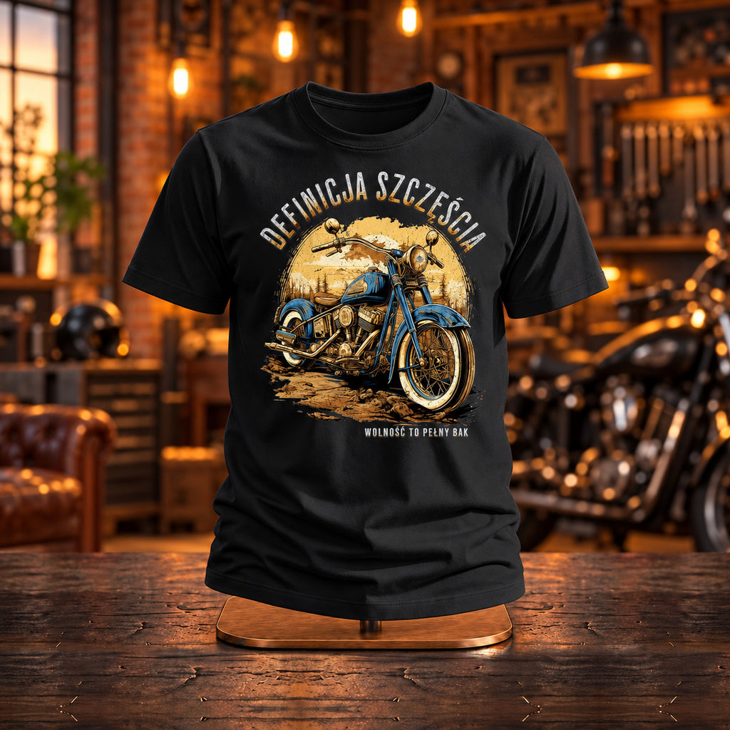 Definicja Szczęścia - Koszulka Motocyklowa, Prezent dla Motocyklisty