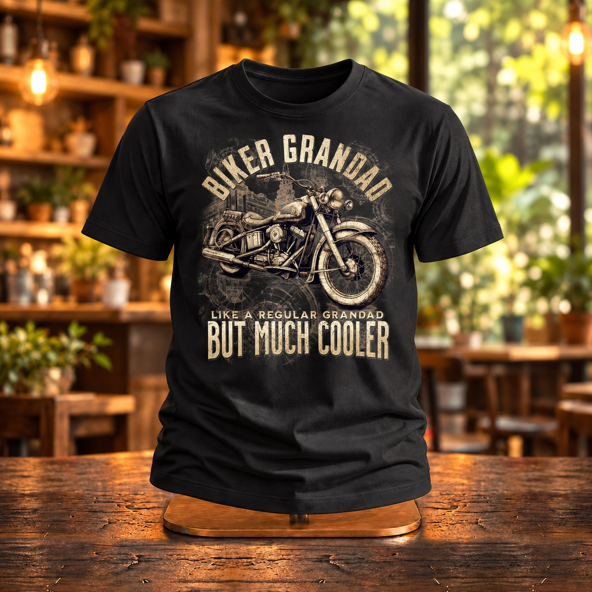 Biker Grandad Vintage - Koszulka z Motocyklem dla Dziadka