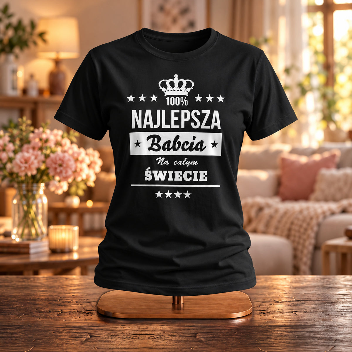 Najlepsza Babcia Na Całym Świecie - Koszulka, Prezent dla Babci - zdjęcie na podstawce