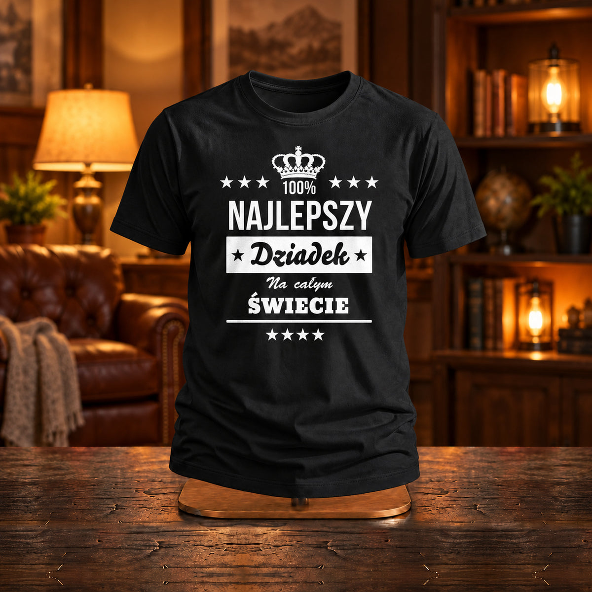 Najlepszy Dziadek na Świecie - Koszulka, Prezent dla Dziadka - zdjęcie na podstawce