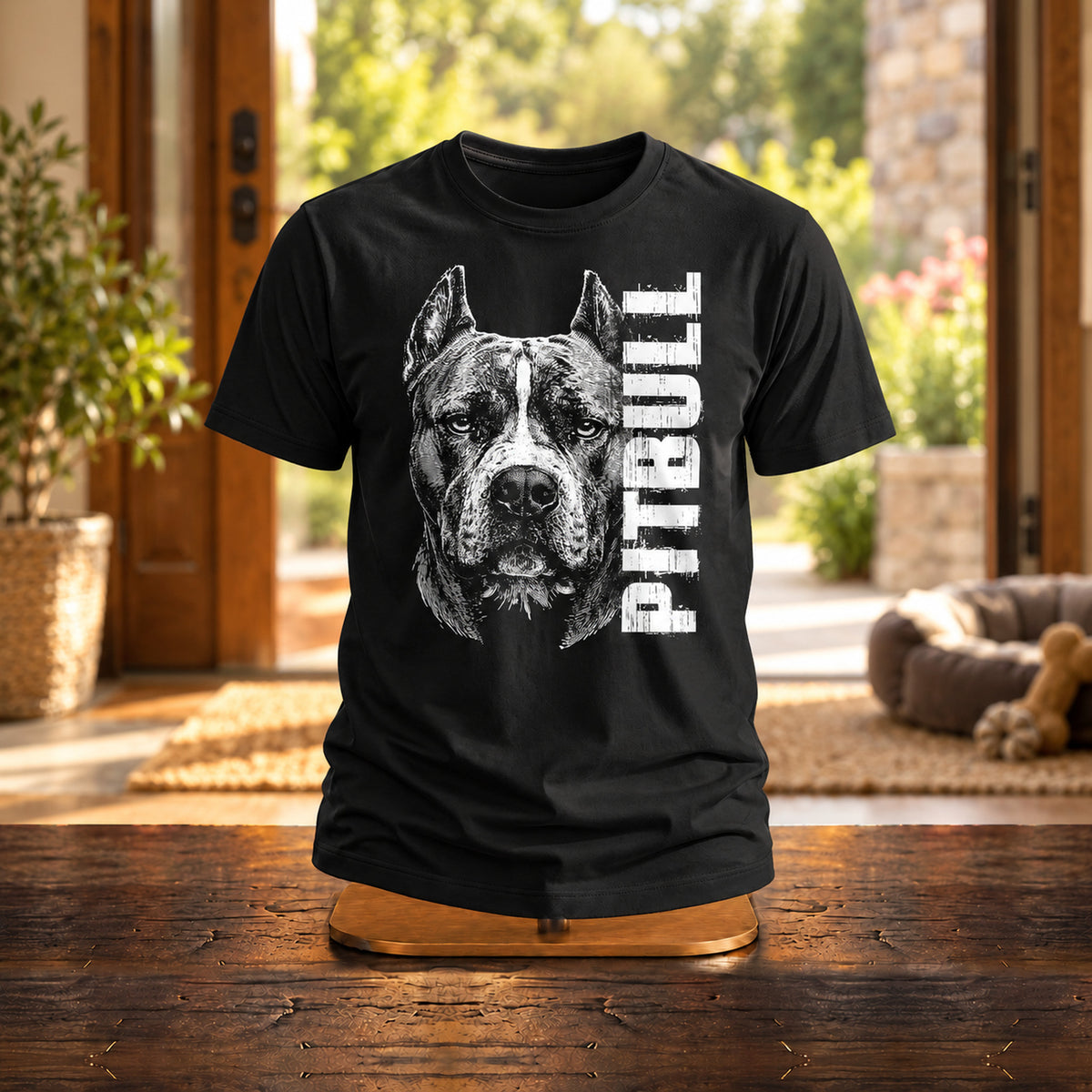 Pitbull Dog Dad - Koszulka, Prezent dla Właściciela Psa - zdjęcie na podstawce