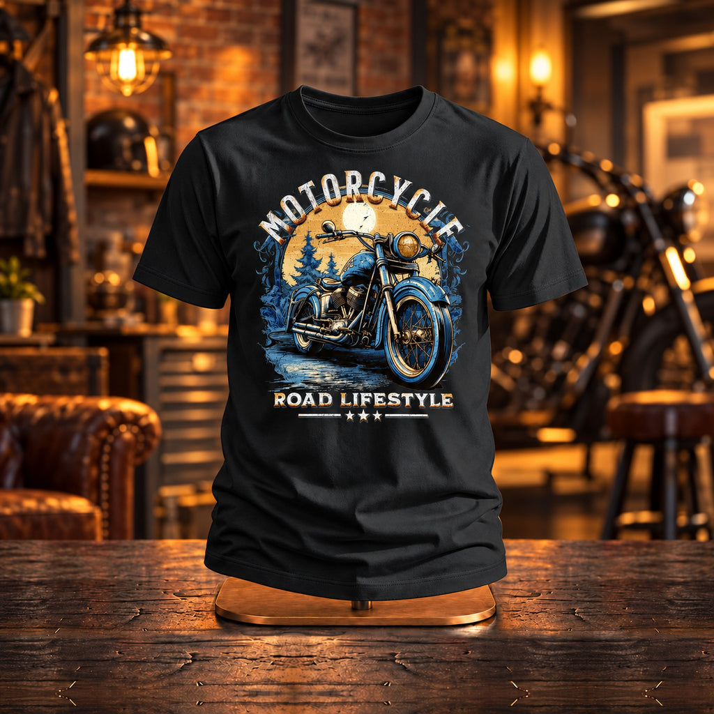 Motorcycle Road Lifestyle Moonlight - Koszulka Motocyklowa