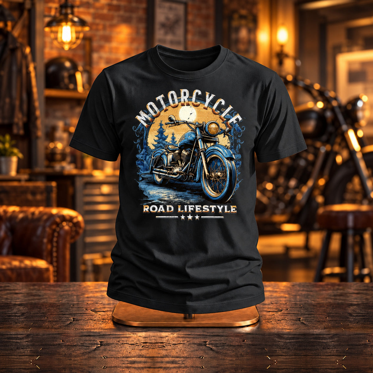 Motorcycle Road Lifestyle Moonlight - Koszulka Motocyklowa
