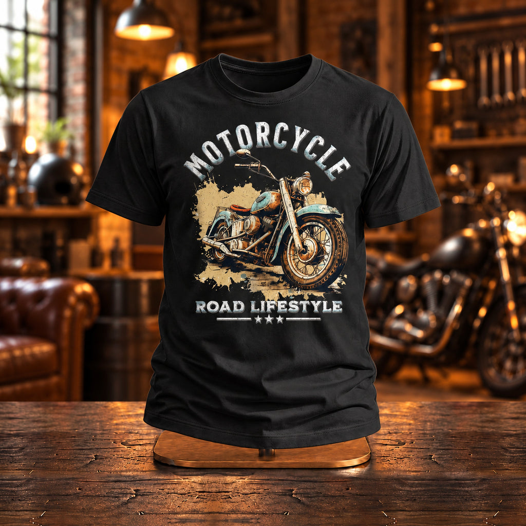 Motorcycle Road Lifestyle Vintage - Koszulka dla Motocyklisty