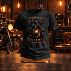 Highway To Hell Dark Blue - Koszulka Motocyklowa ze Szkieletem