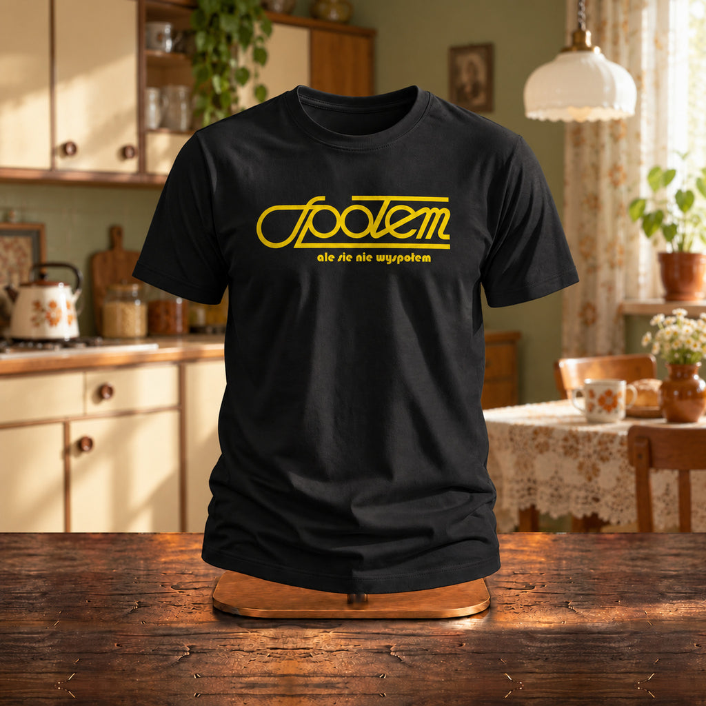 Społem Ale Się Nie Wyspołem - Koszulka Retro dla Niewyspanych