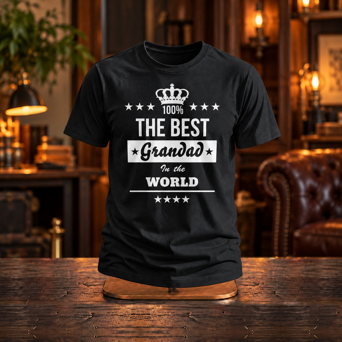 The Best Grandad In The World - Koszulka, Prezent dla Dziadka - zdjęcie na podstawce