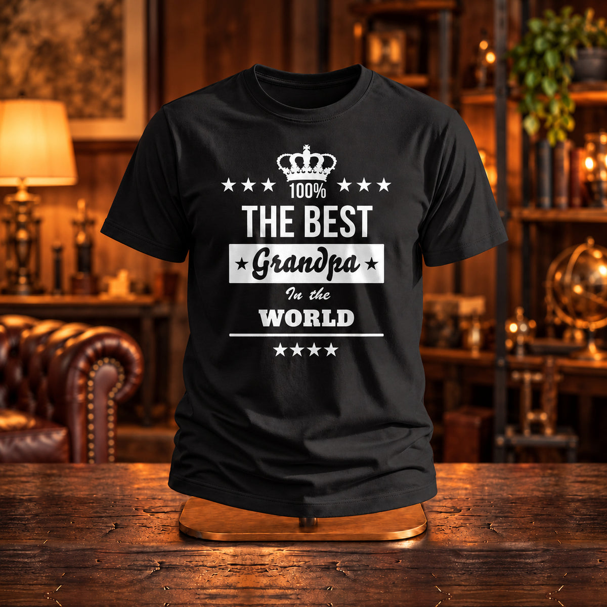 The Best Grandpa In The World - Koszulka, Prezent dla Dziadka - zdjęcie na podstawce