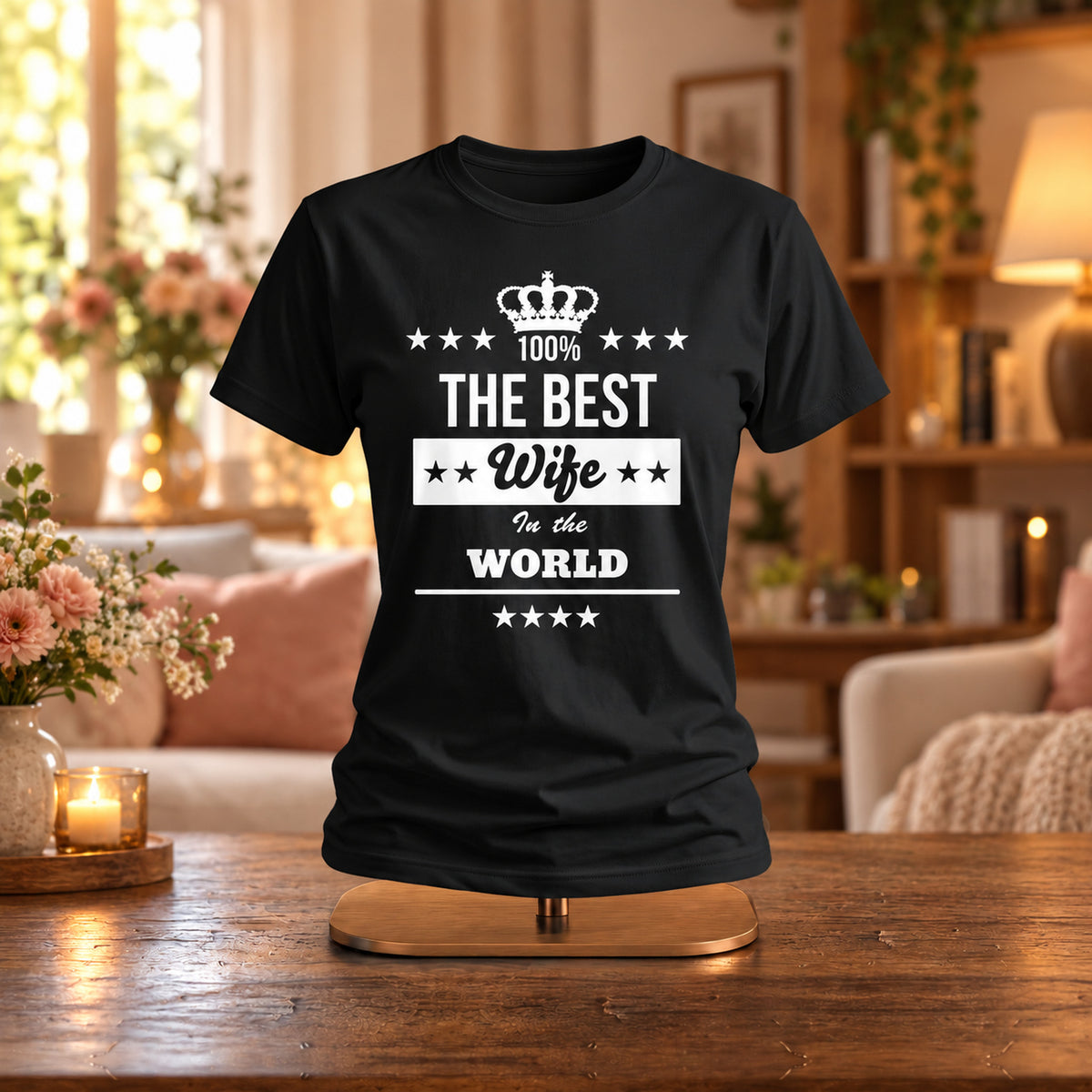 The Best Wife In The World - Koszulka, Prezent dla Żony - zdjęcie na podstawce
