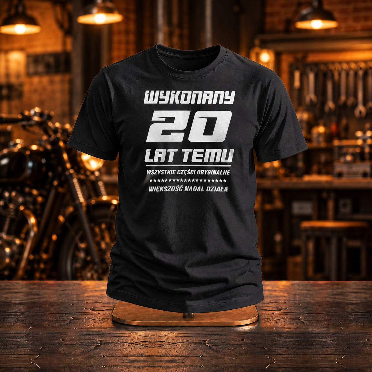 Wykonany 20 Lat Temu - Koszulka, Prezent na 20 Urodziny dla Mężczyzny - zdjęcie na podstawce