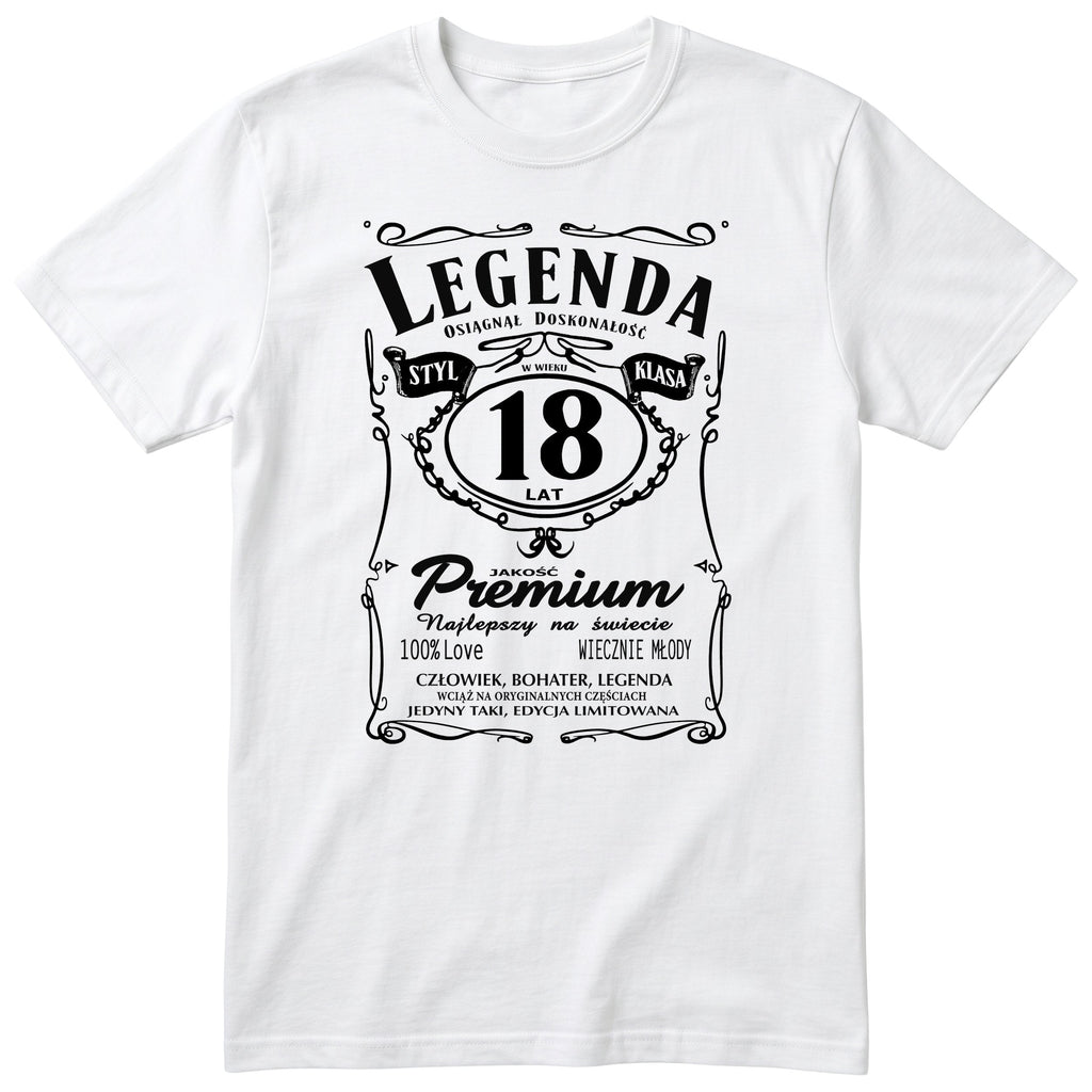 Koszulka Legenda 18 Lat - biała