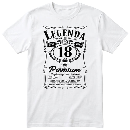 Koszulka Legenda 18 Lat - biała
