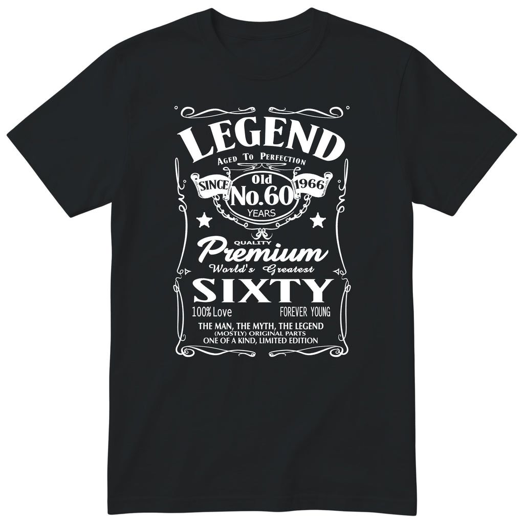 Koszulka na 60 Urodziny dla Mężczyzny – Legend Retro Label | Śmieszny Prezent