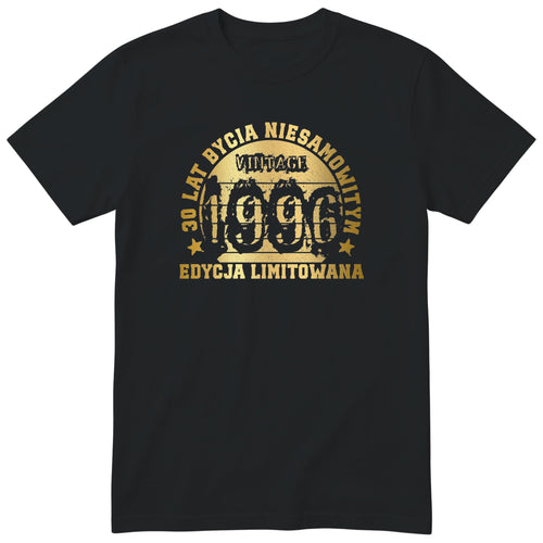 Koszulka Rok 1996 30 Lat Bycia Niesamowitym Zloty - czarna