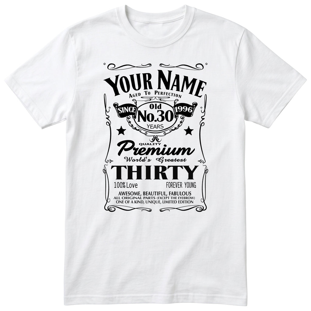 Personalised 30th Birthday T-Shirt Women Turning Thirty Gift