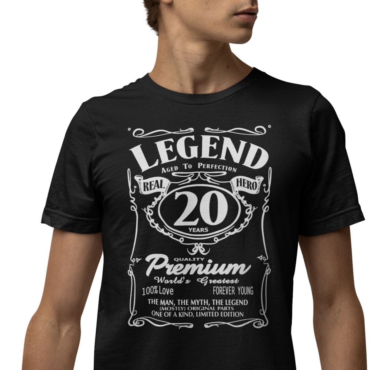Real Hero Aged To Perfection 20 - Legend 20th Birthday Shirt Men - lifestyle photo 1 of 3