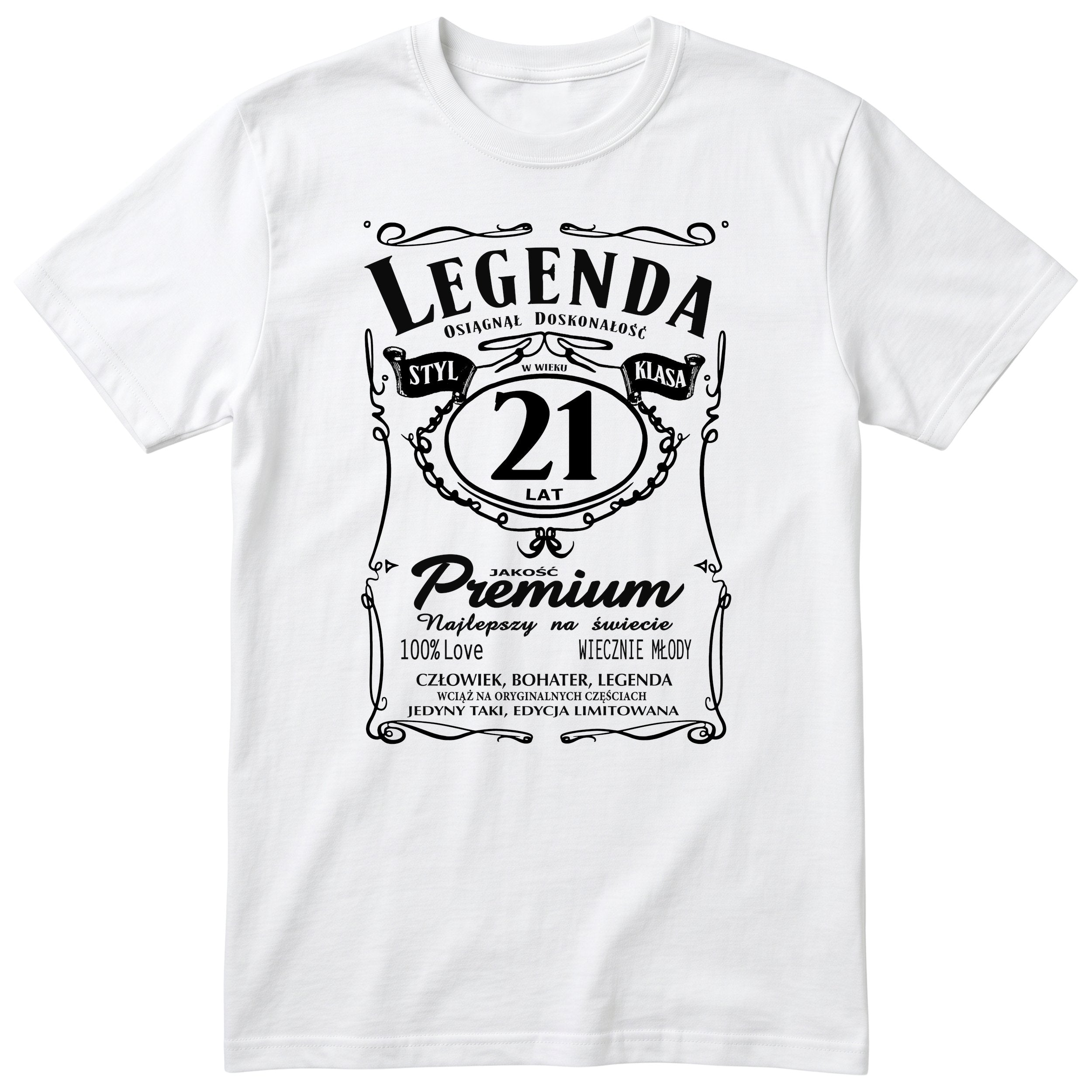 Koszulka Legenda 21 Lat - biała