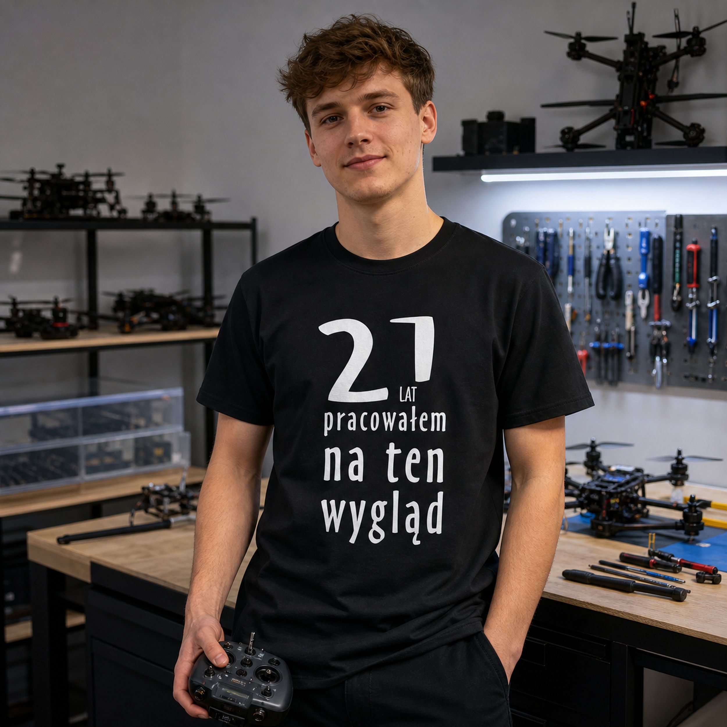 21 Lat Pracowalem Na Ten Wyglad - Koszulka na 21 Urodziny dla Niego