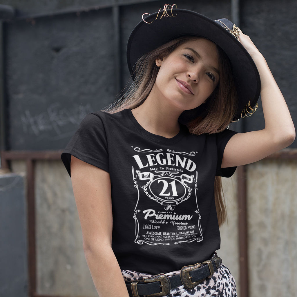 Legend 21 Years Birthday Shirt for Her - Real Queen Retro Label - lifestyle photo 1 of 4