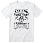 Legend Real Queen 21st birthday t-shirt for women in white - Gildan 64000 vintage label