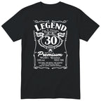 Legend 30th Birthday T-Shirt - Retro Label Gift for Him - Black