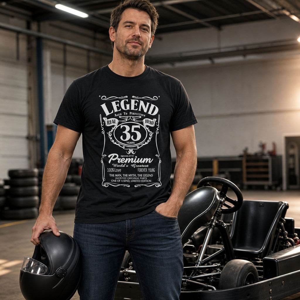 Koszulka na 35 Urodziny dla Niego - Legend Retro Label