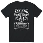 Legend 35th Birthday T-Shirt - Retro Label Gift for Him - Black