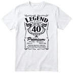 Legend Real Queen 40th birthday t-shirt for women in white - Gildan 64000 vintage label