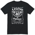 Legend 40th Birthday T-Shirt - Retro Label Gift for Him - Black
