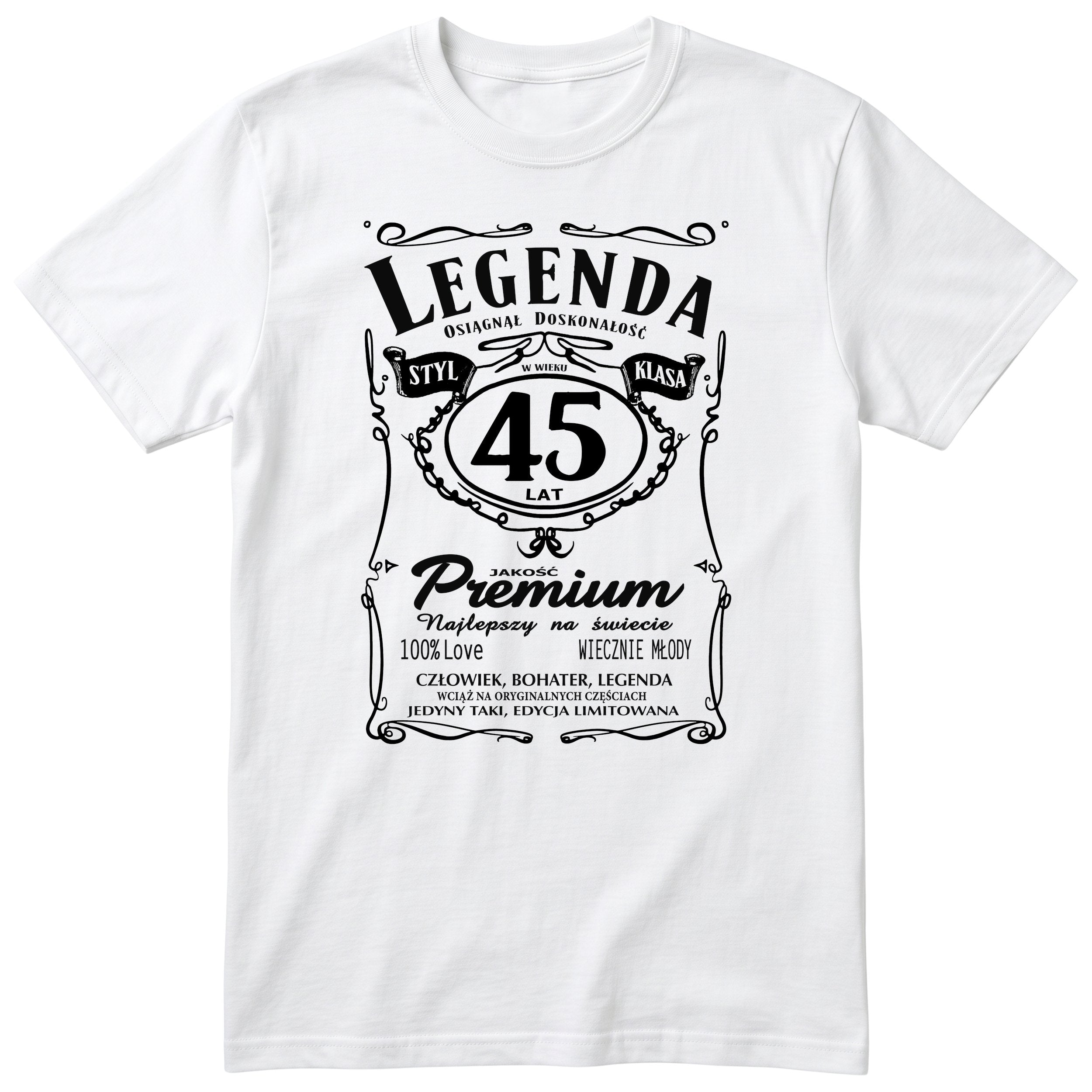 Koszulka Legenda 45 Lat - biała