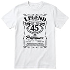 Legend Real Queen 45th birthday t-shirt for women in white - Gildan 64000 vintage label