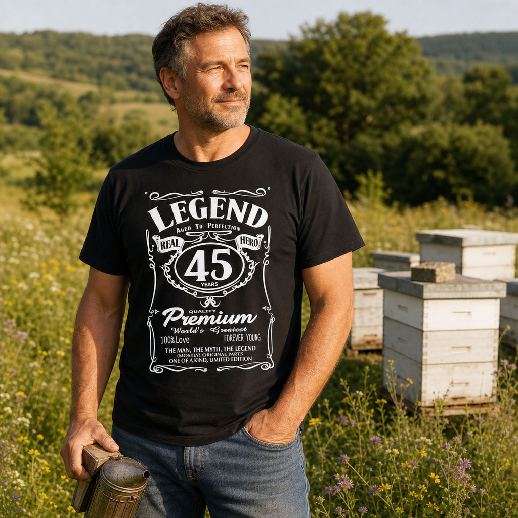 Koszulka na 45 Urodziny dla Niego - Legend Retro Label