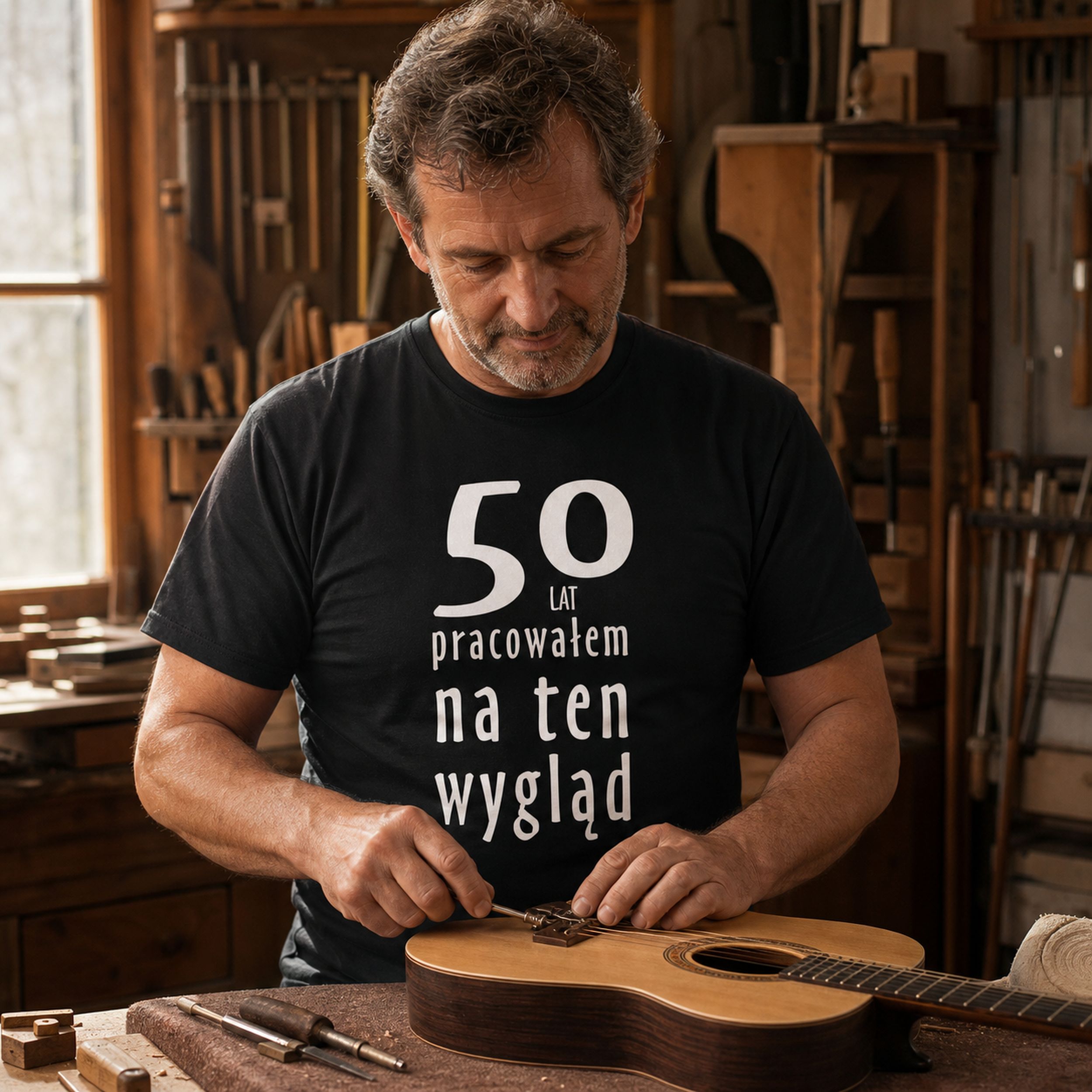 50 Lat Pracowalem Na Ten Wyglad - Koszulka na 50 Urodziny dla Niego