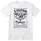 Legend Real Queen 50th birthday t-shirt for women in white - Gildan 64000 vintage label