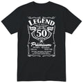 Legend 50th Birthday T-Shirt - Retro Label Gift for Him - Black