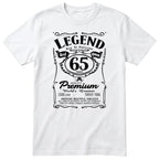 Legend Real Queen 65th birthday t-shirt for women in white - Gildan 64000 vintage label