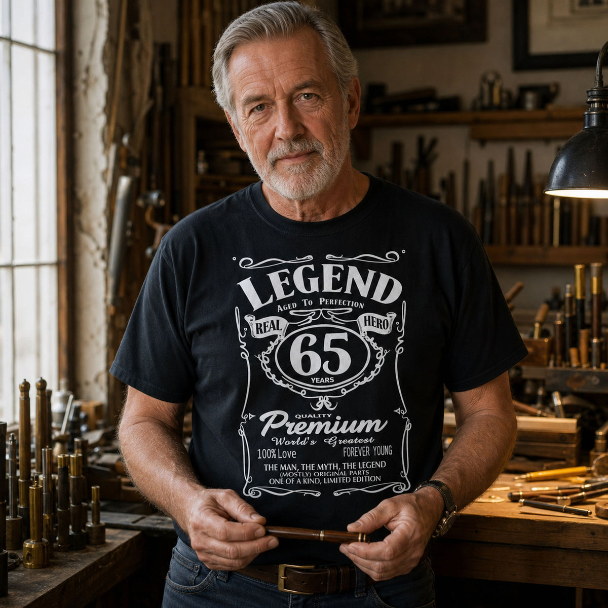 Koszulka na 65 Urodziny dla Niego - Legend Retro Label