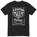 Legend 65th Birthday T-Shirt - Retro Label Gift for Dad - Black