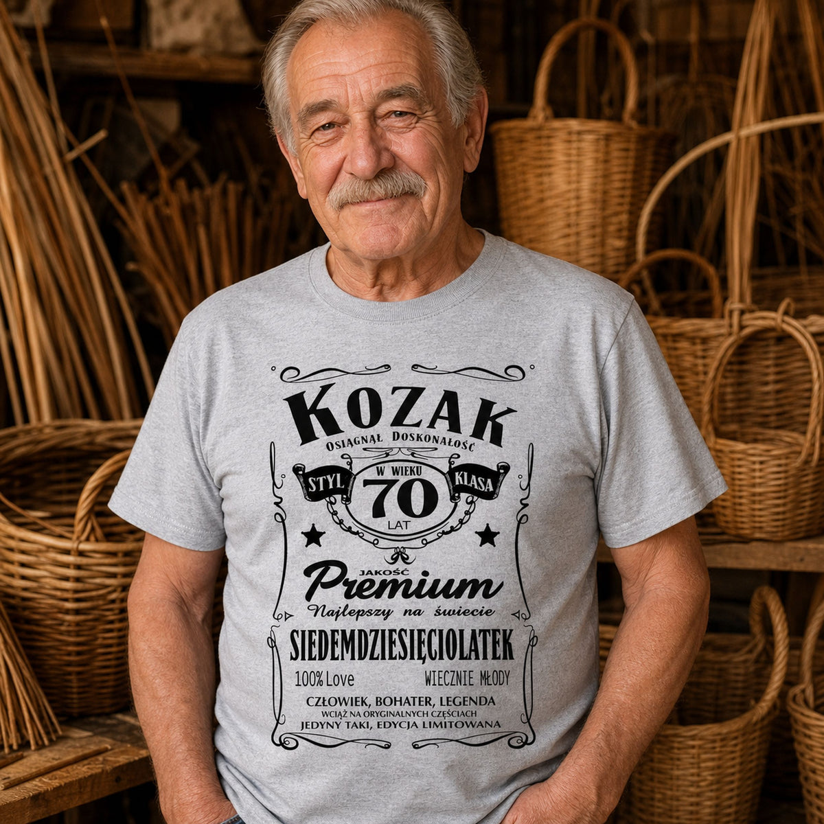 KOZAK 70 LATEK - Koszulka na 70 Urodziny Męska, Prezent dla Dziadka