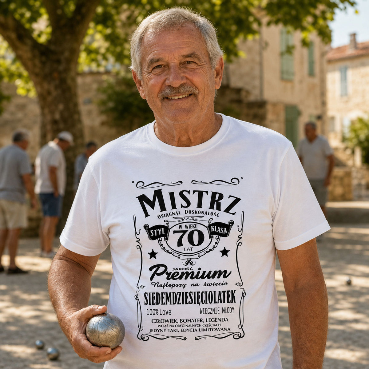 MISTRZ 70 LATEK - Koszulka na 70 Urodziny Męska, Prezent dla Dziadka