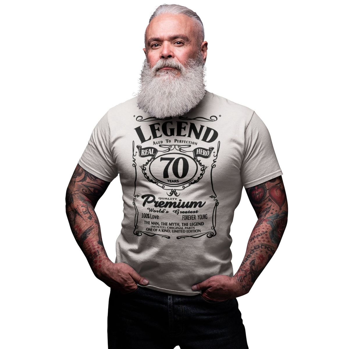 70th Birthday Legend Shirt Men - Real Hero Aged To Perfection - lifestyle photo 1 of 3