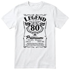 Legend Real Queen 80th birthday t-shirt for women in white - Gildan 64000 vintage label